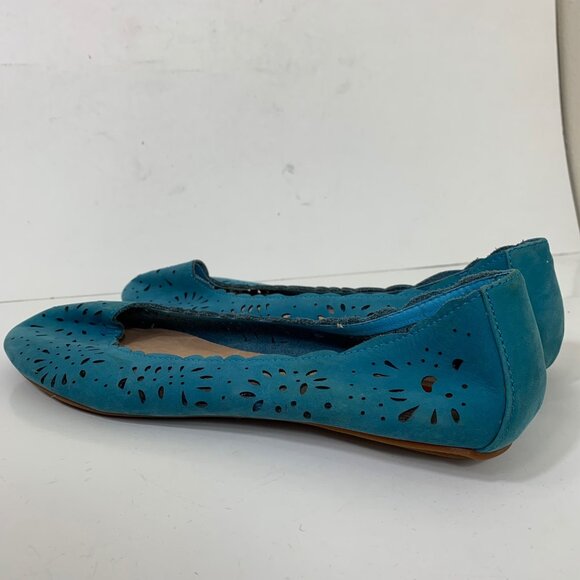 Miz Mooz Parvati Scalloped Laser Cut Ballet Flats Blue Size 10 - Picture 4 of 9